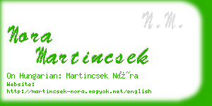 nora martincsek business card